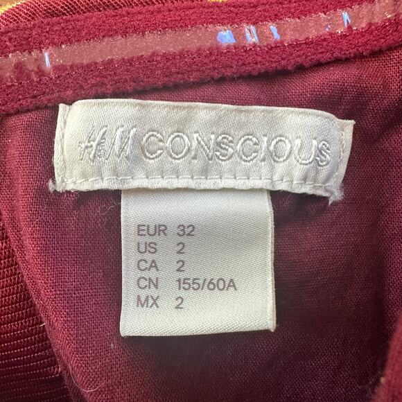 H&M Conscious Red Blue Floral Strapless Sweetheart Neckline Zip Jumpsuit Size 2 - Picture 8 of 13